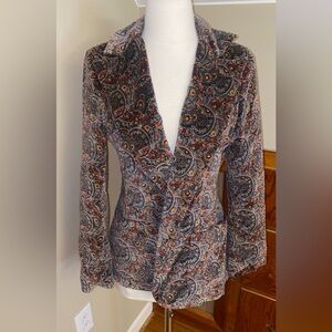 EUC Brown paisley velour blazer VINTAGE